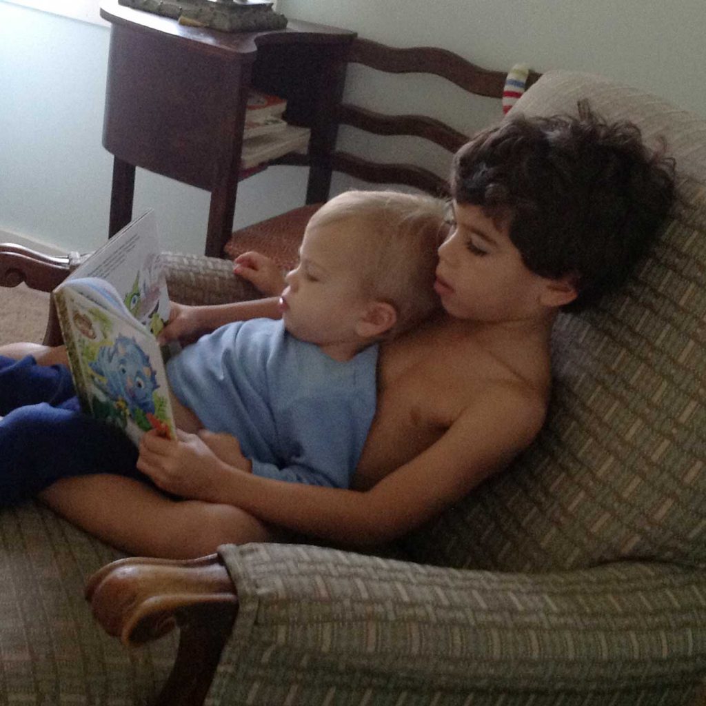 Reading to little brother